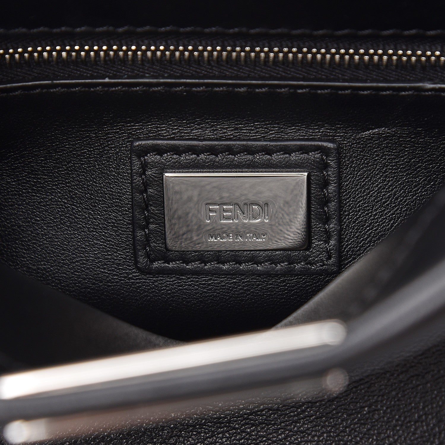 Fendi Nappa Lace Up Mini Peekaboo Iconic Satchel Black 7 of 8