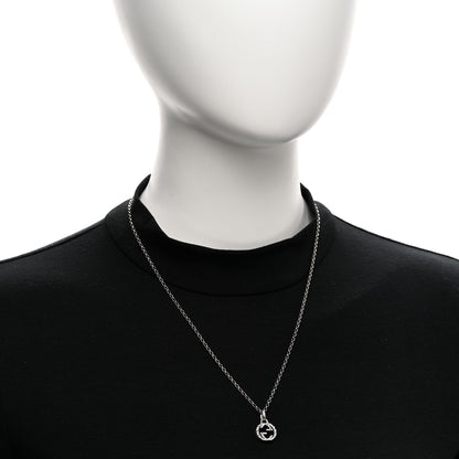 Gucci Sterling Silver Small Textured Interlocking G Pendant Necklace 2 of 4