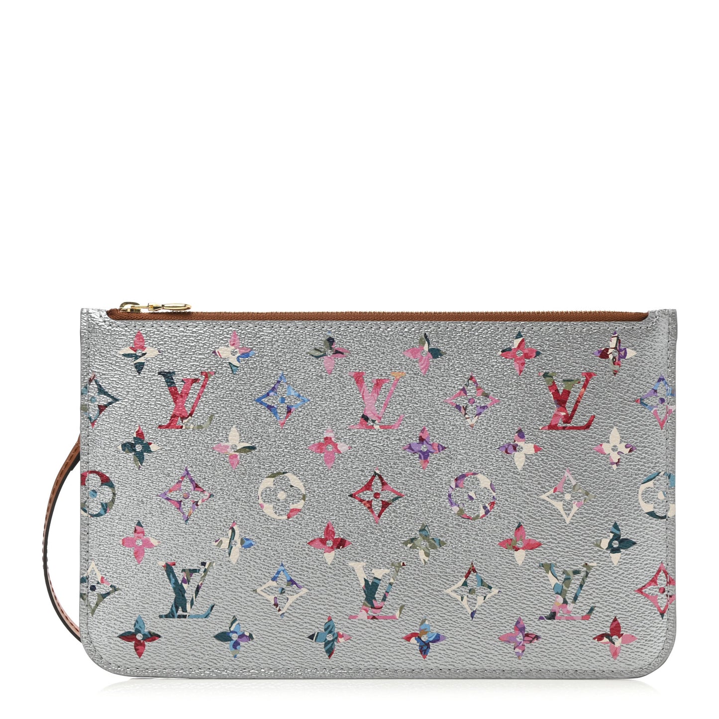 Metallic Monogram LV Garden Neverfull MM GM Pochette Silver