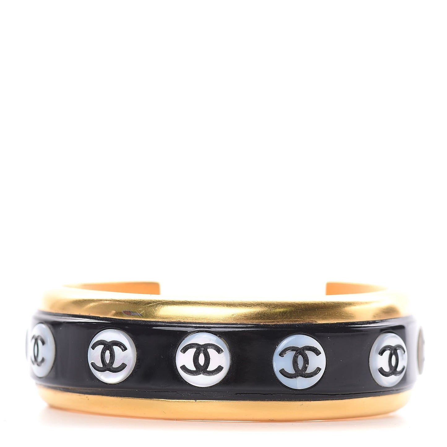 Resin CC Cuff Black White Gold