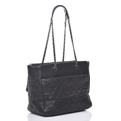 Chanel Crumpled Lambskin Quilted Large Tote Black 3 of 7
