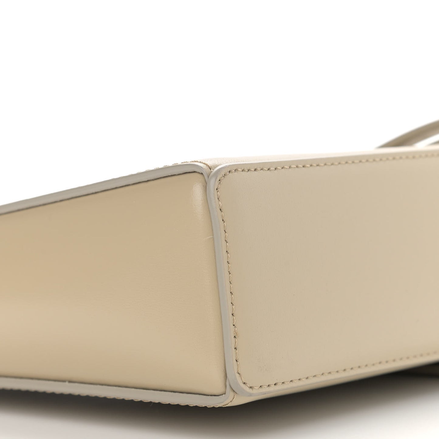 Box Calfskin Small Cut Out Shoulder Bag Beige