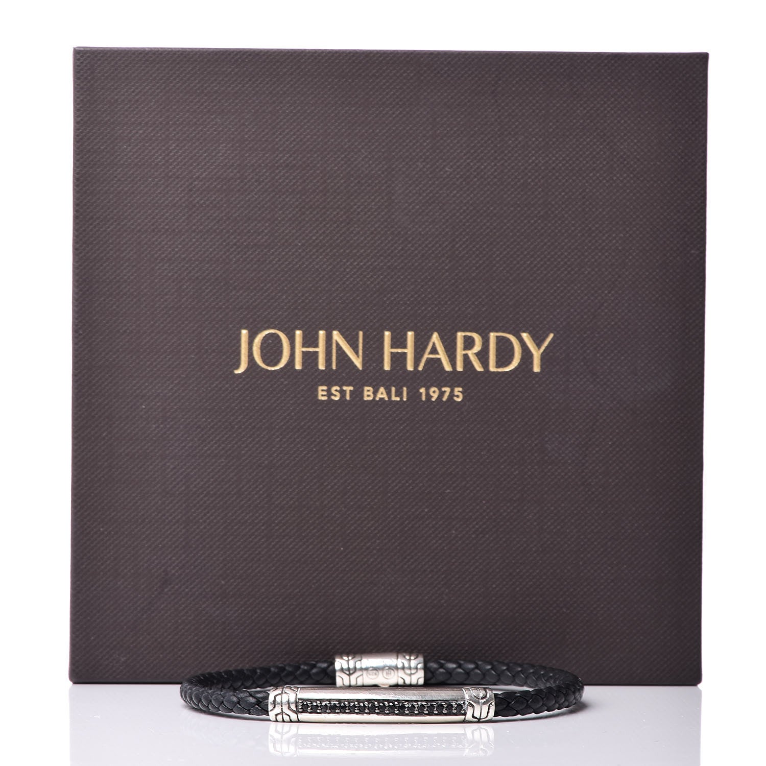 John Hardy Sterling Silver Calfskin Black Sapphire 4mm Classic Chain Station Bracelet 6 of 6
