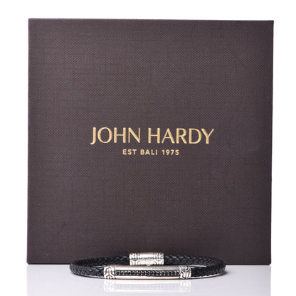 John Hardy Sterling Silver Calfskin Black Sapphire 4mm Classic Chain Station Bracelet 6 of 6