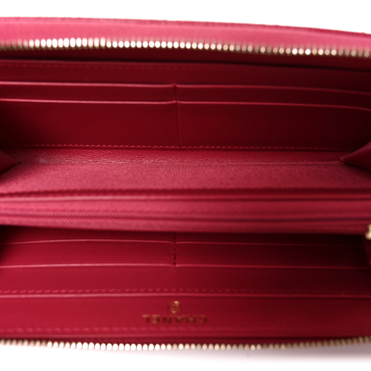 Chanel Caviar Quilted Large Gusset Zip Around Wallet Dark Pink 5 of 9