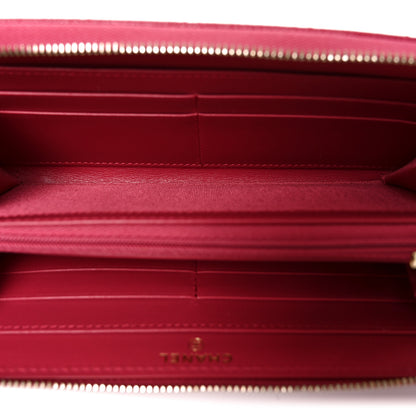 Chanel Caviar Quilted Large Gusset Zip Around Wallet Dark Pink 5 of 9