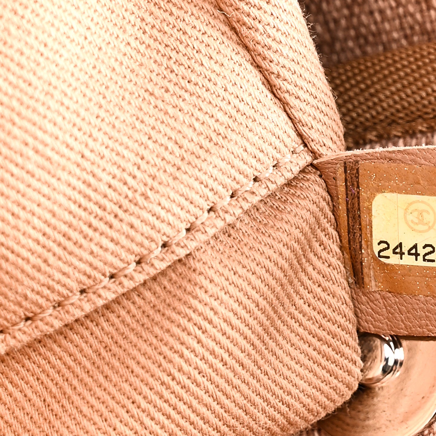 Mixed Fibers Calfskin Mini Deauville Tote Beige