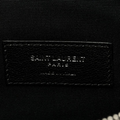 Saint Laurent Calfskin Crystal Embellished Monogram Belt Bag Black 6 of 9