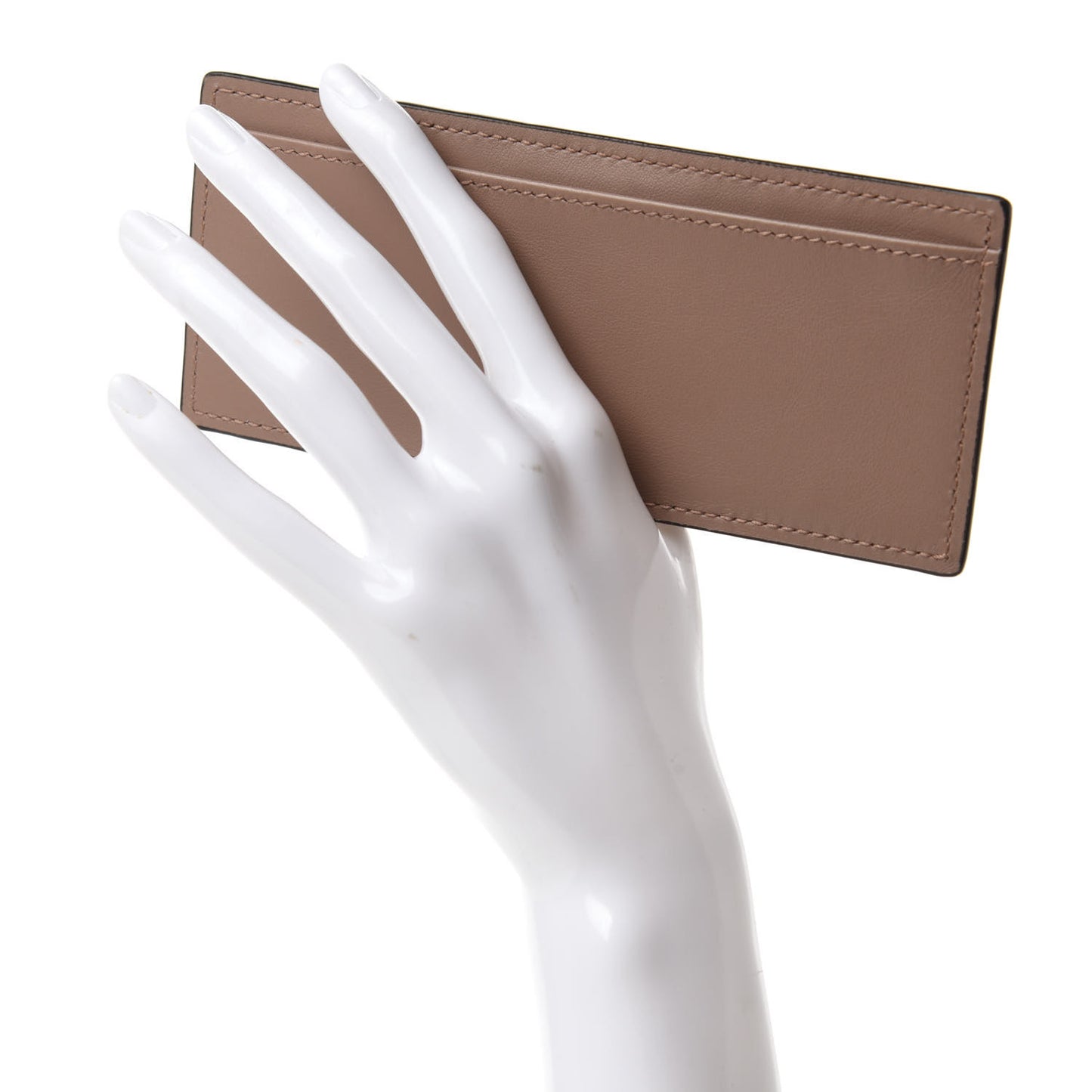 Calfskin Long Card Case Taupe