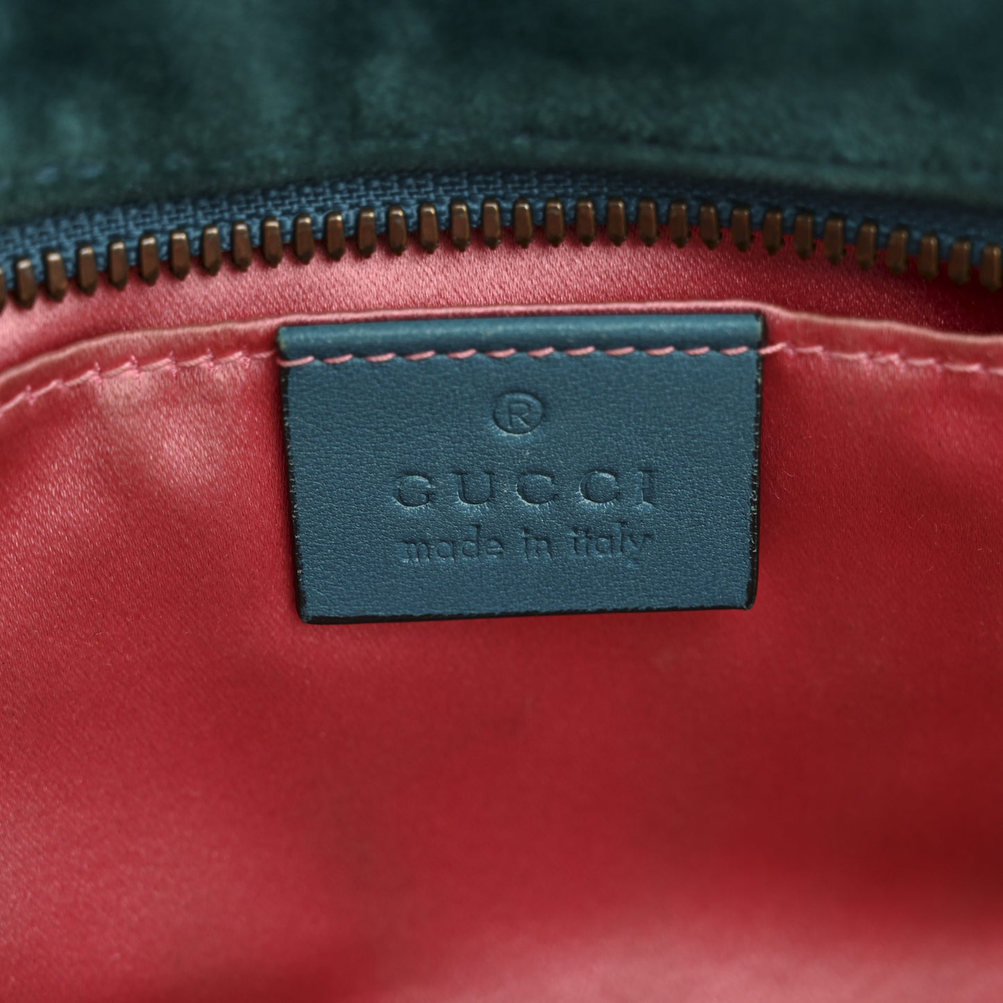 Velvet Matelasse Small GG Marmont Chain Shoulder Bag Pavone Cyan