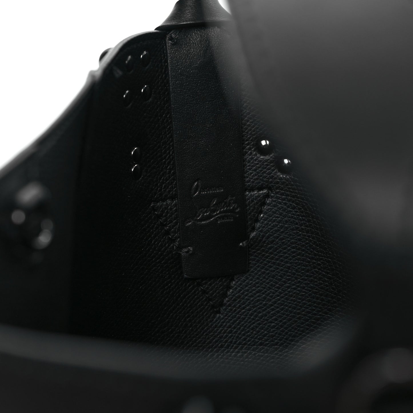 Calfskin Empire Spike Studded Mini Cabachic Bucket Bag Black