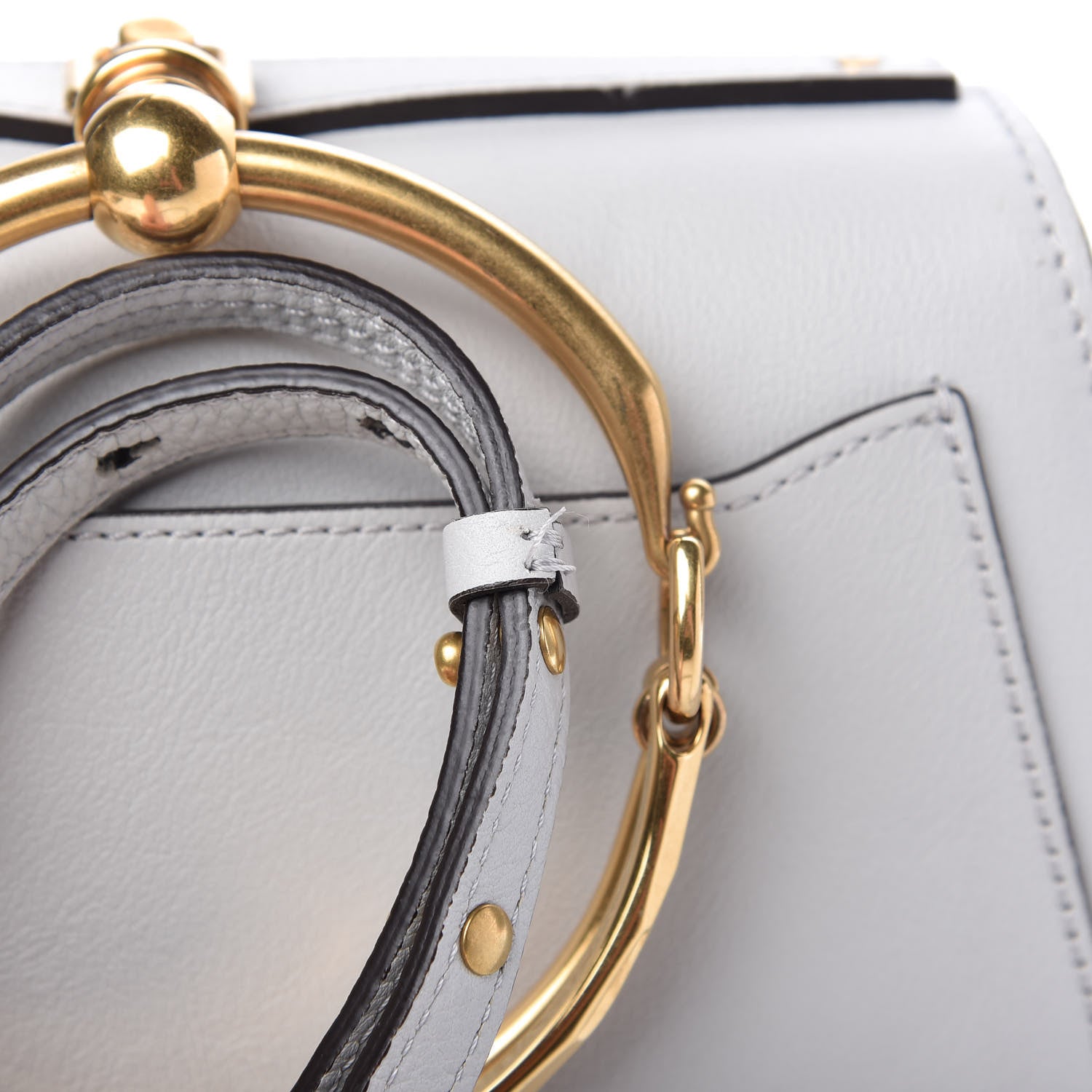 Chloe Calfskin Suede Medium Nile Bracelet Bag Light Grey 10 of 10