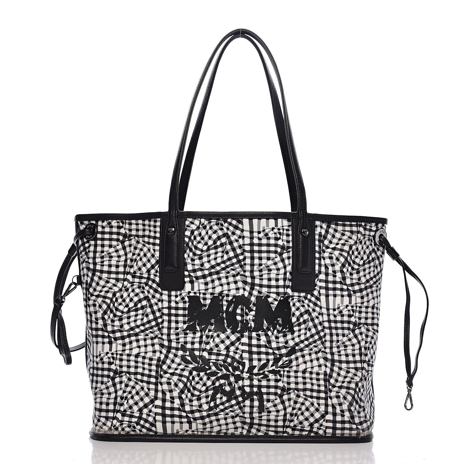 MCM Visetos Medium Liz Reversible Shopper Tote Black 5 of 17