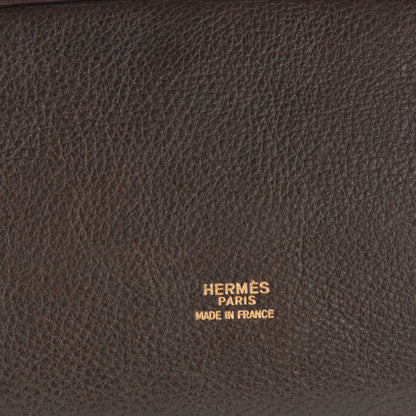 Hermes Evergrain Market Drawstring Bag 28 Chocolate 6 of 6