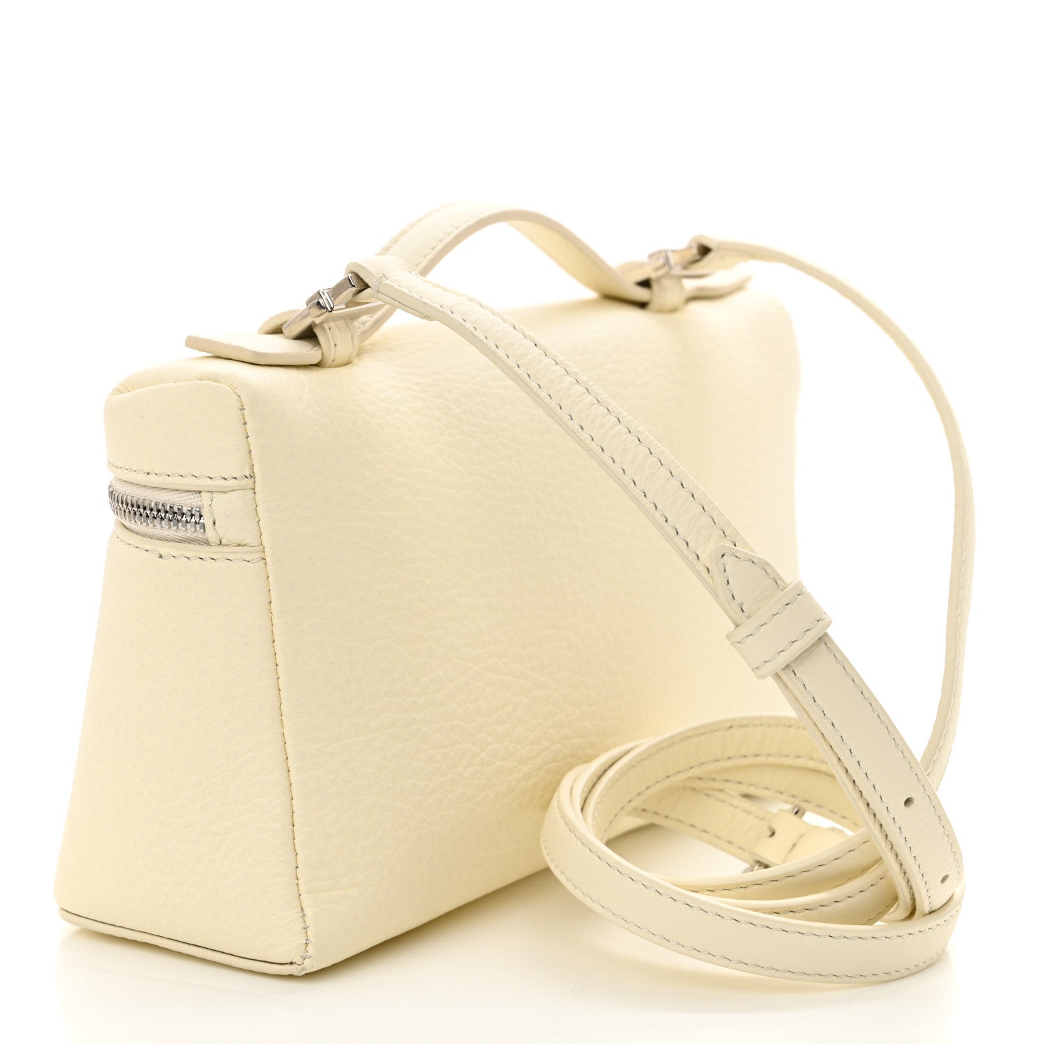 Loro Piana Grained Calfskin L19 Extra Pocket Pouch Whisper White 3 of 9