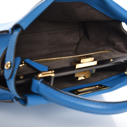 Fendi Vitello Seta Medium Peekaboo Iconic Satchel Blue Royal 6 of 8