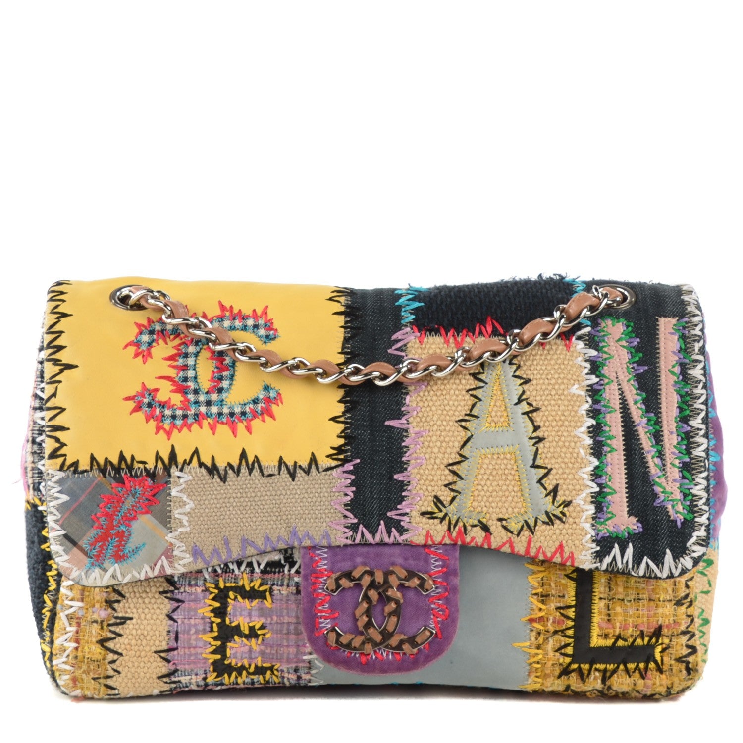 Chanel Patchwork Jumbo Flap Yellow Multicolor 1 of 11