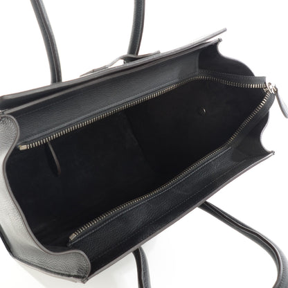 Celine Drummed Calfskin Micro Luggage Black 7 of 7
