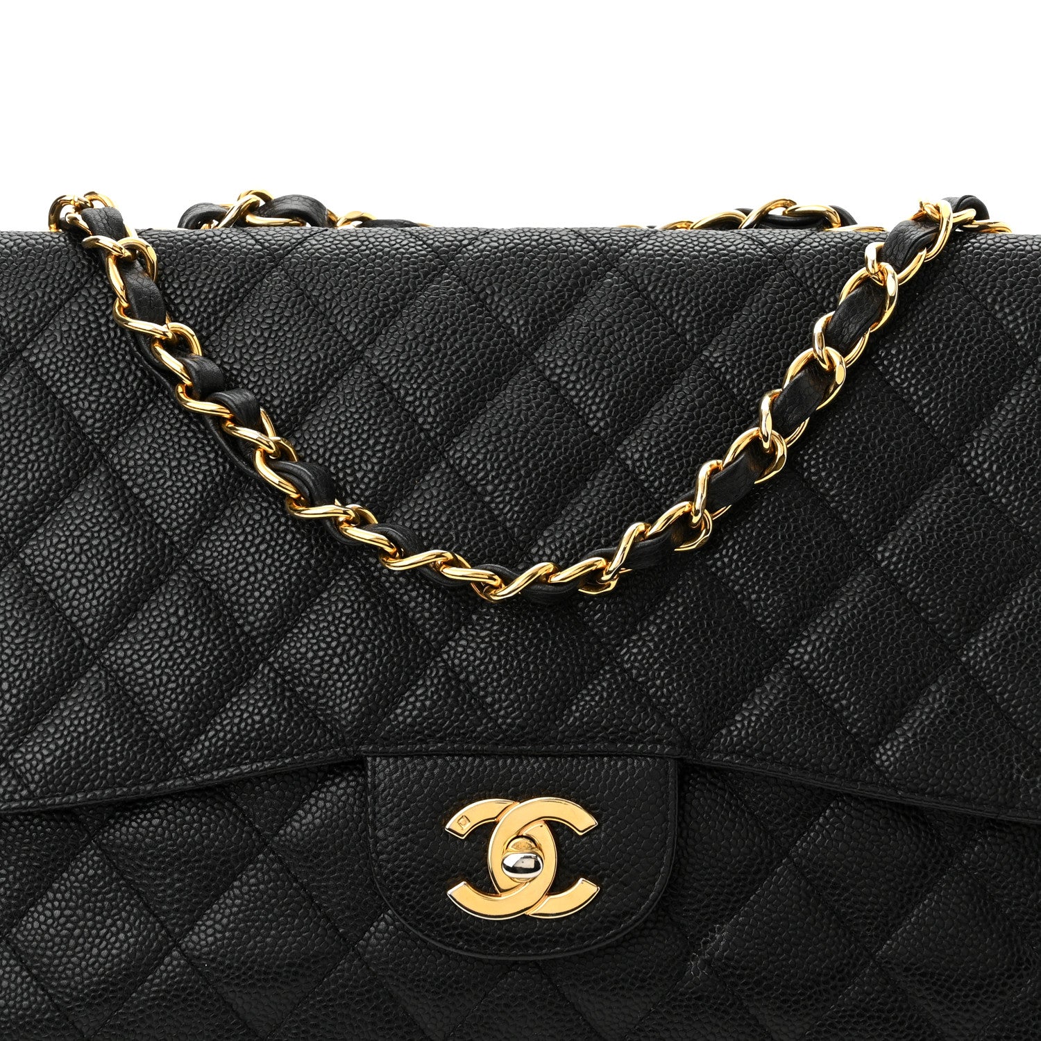 Chanel Caviar Quilted Jumbo Single Flap Black 8 of 10