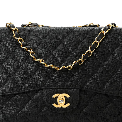 Chanel Caviar Quilted Jumbo Single Flap Black 8 of 10