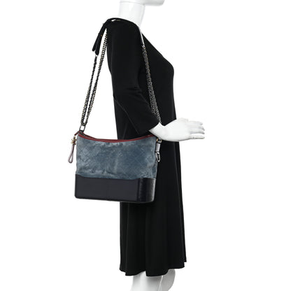 Chanel Suede Calfskin Quilted Medium Gabrielle Hobo Blue 2 of 18