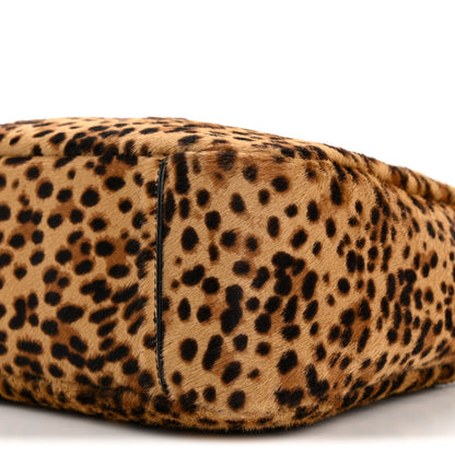 Saint Laurent Pony Hair Calfskin Leopard Print Small Le 5 A 7 Soft Hobo 11 of 13