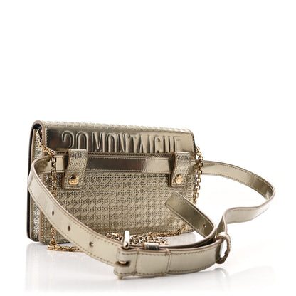 Christian Dior Metallic Patent Micro-Cannage 30 Montaigne 2 in 1 Pouch Gold 3 of 10