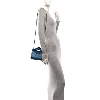 Chanel Denim Quilted Nano 31 Shopping Bag Light Blue Dark Blue 2 of 10