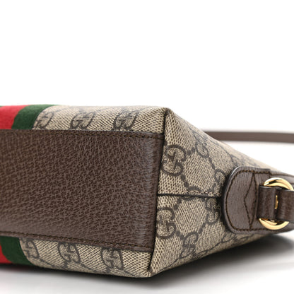 Gucci GG Supreme Monogram Textured Dollar Calfskin Web Small Ophidia Dome Shoulder Bag Beige Ebony New Acero 10 of 10