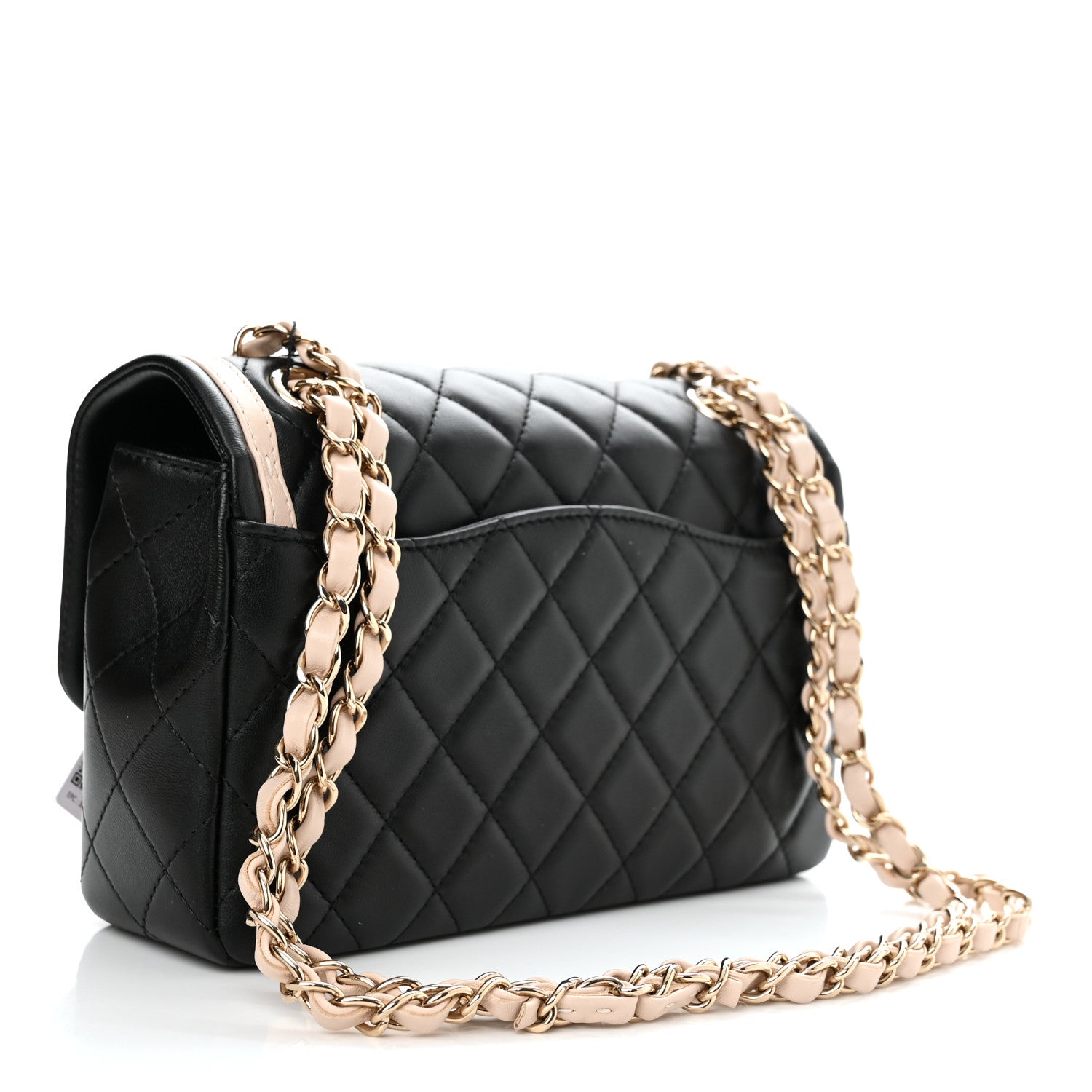 Chanel Lambskin Quilted Bicolor Flap Black Beige 3 of 11