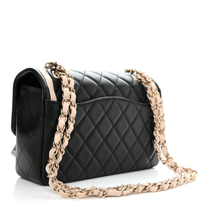 Chanel Lambskin Quilted Bicolor Flap Black Beige 3 of 11