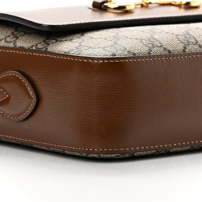 Gucci GG Supreme Monogram Small Horsebit 1955 Shoulder Bag Beige Brown Sugar 9 of 11