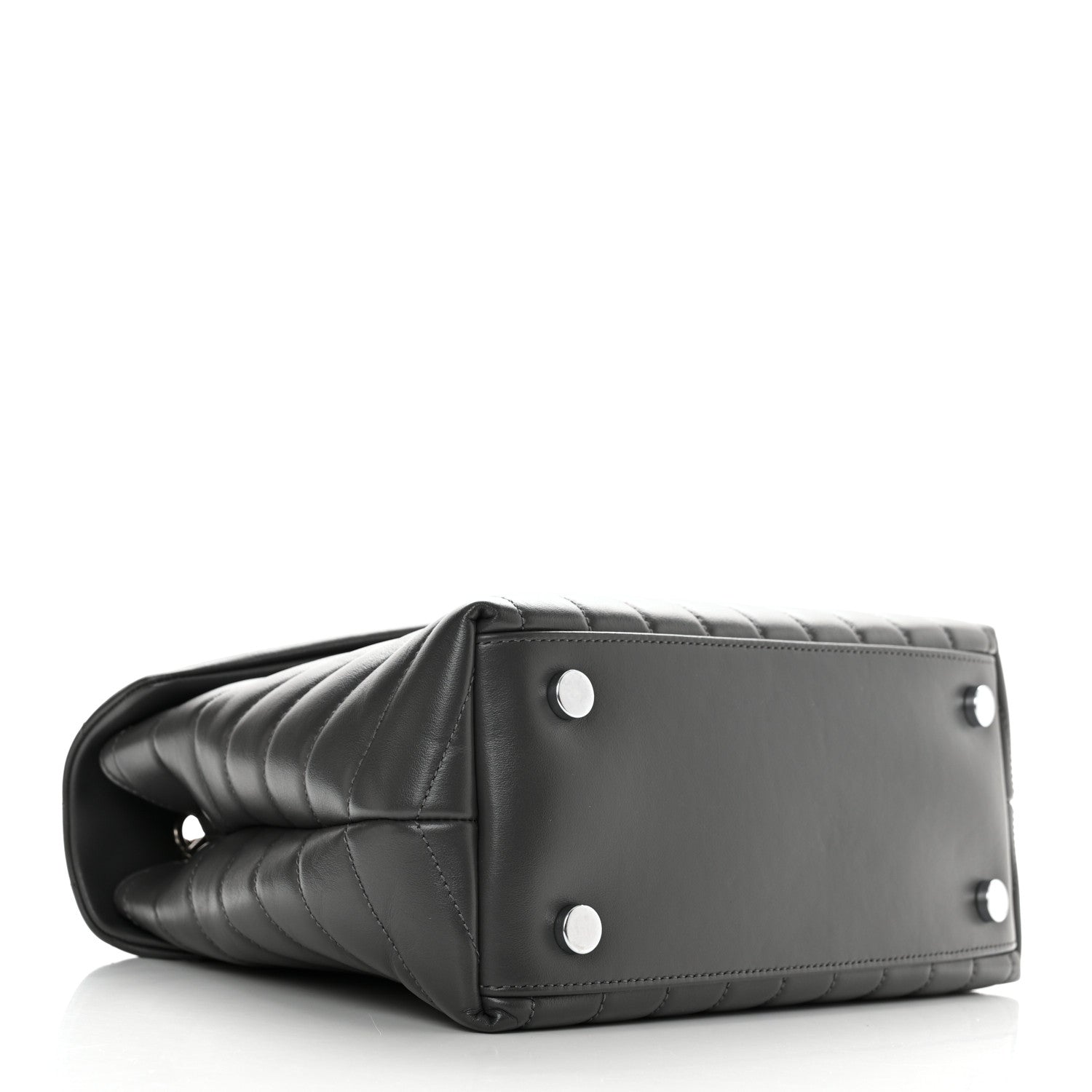 Saint Laurent Calfskin Y Quilted Monogram Medium Loulou Satchel Storm 4 of 10