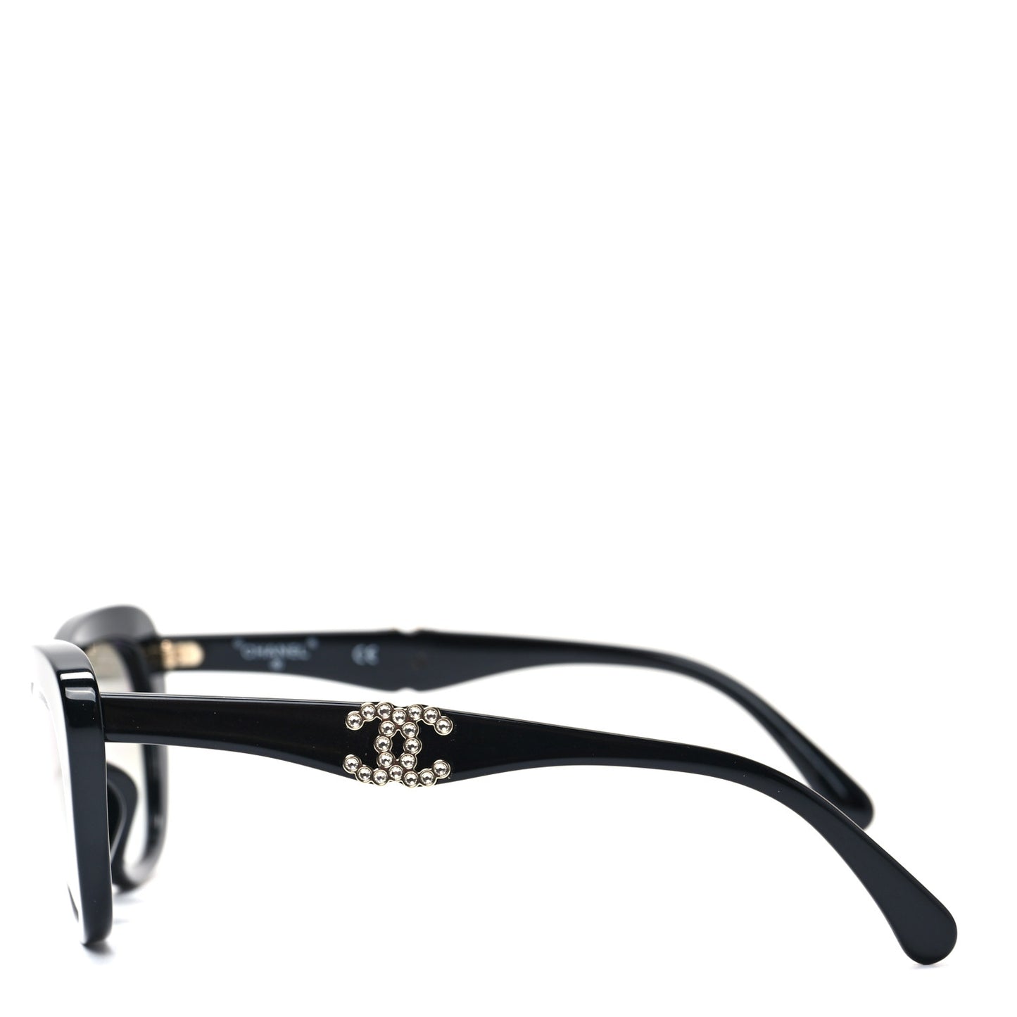 Acetate Crystal CC Butterfly Sunglasses 71417A Black