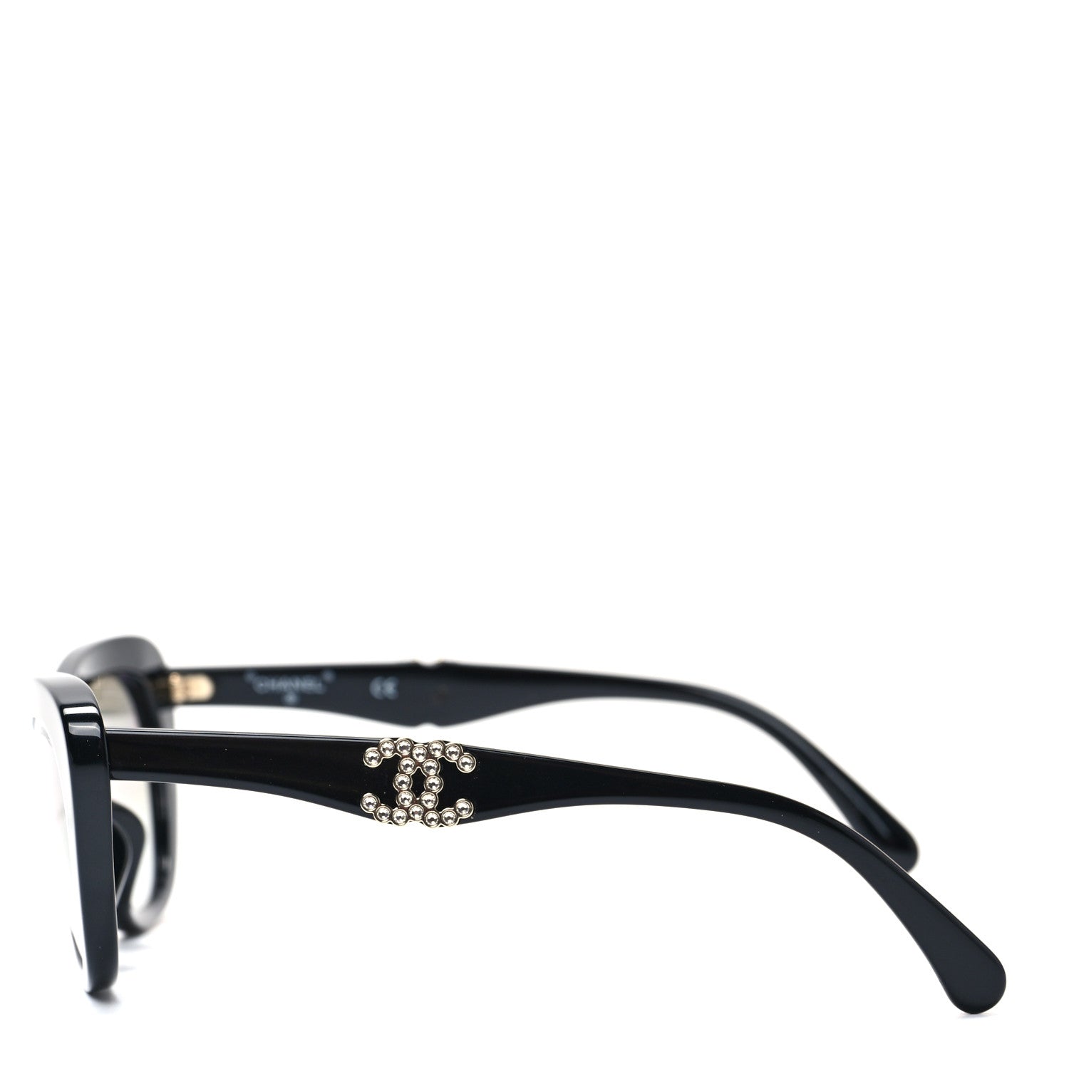 Chanel Acetate Crystal CC Butterfly Sunglasses 71417A Black 3 of 7
