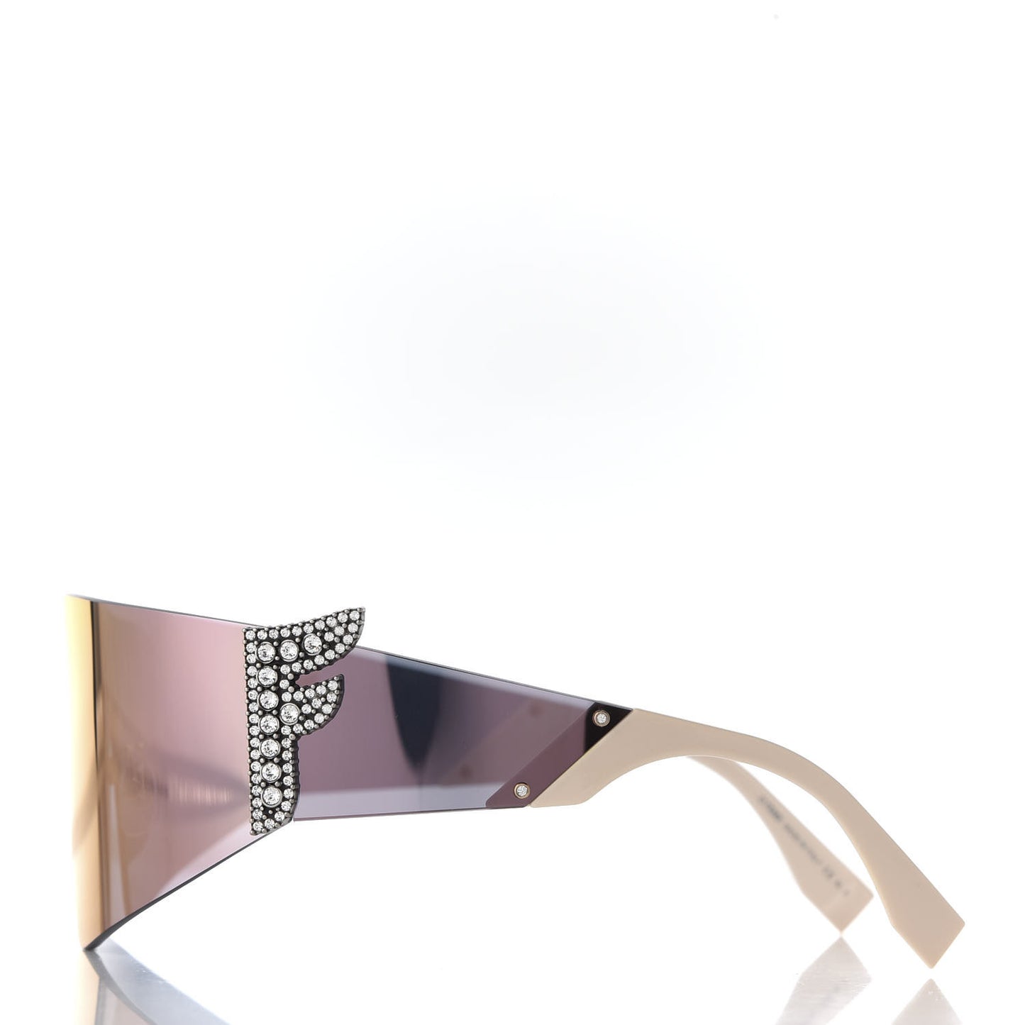 Mirrored Crystal Embellished FFreedom Shield Sunglasses FF 0382/S Pink