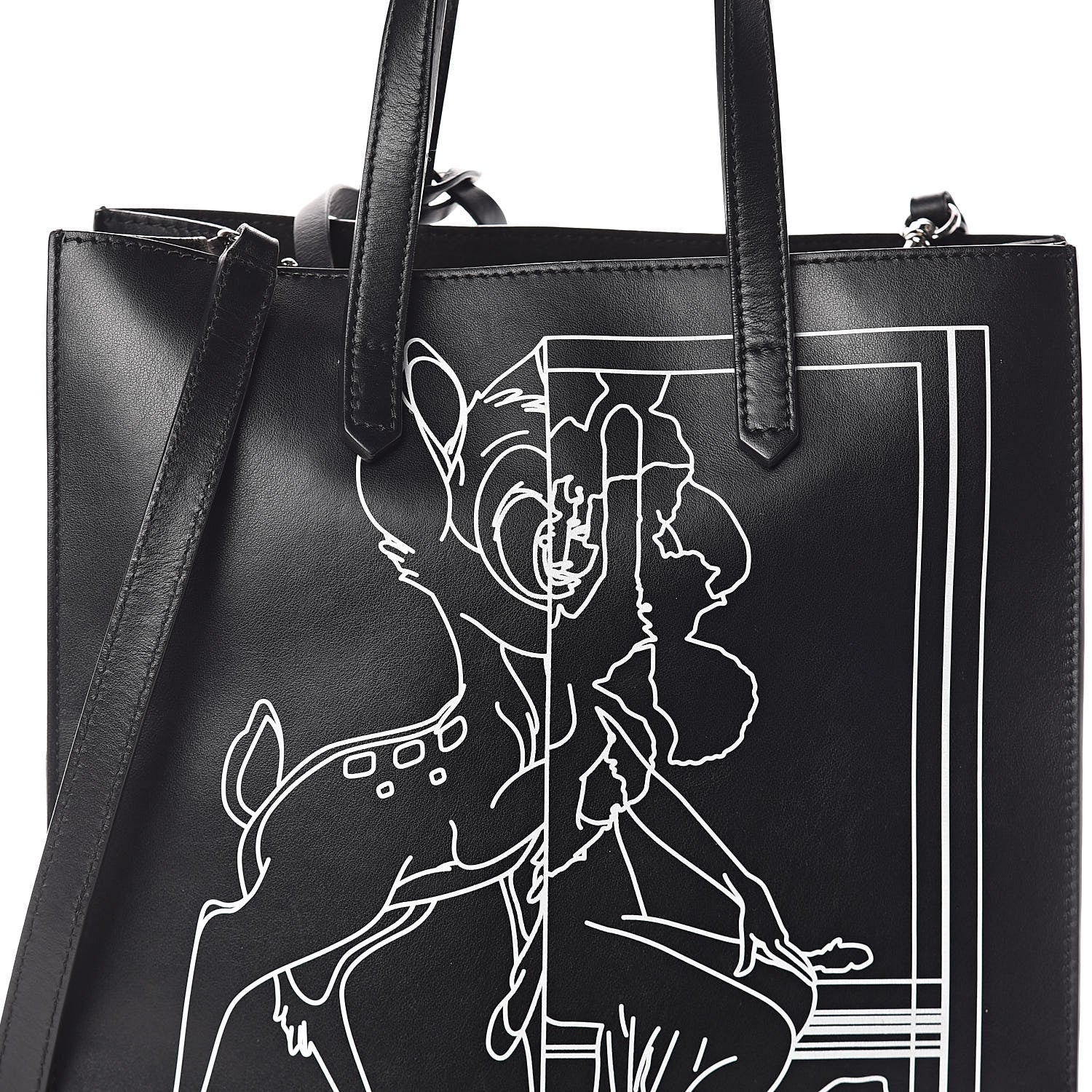 Givenchy Calfskin Bambi Print Small Stargate Shopper Tote Black 8 of 10