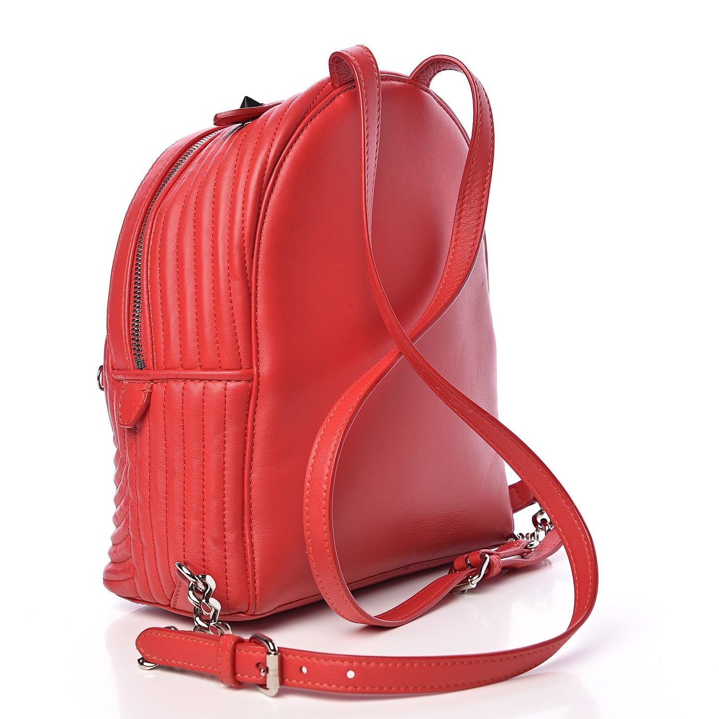 Shiny Nappa Trapuntata Mini Backpack Papavero