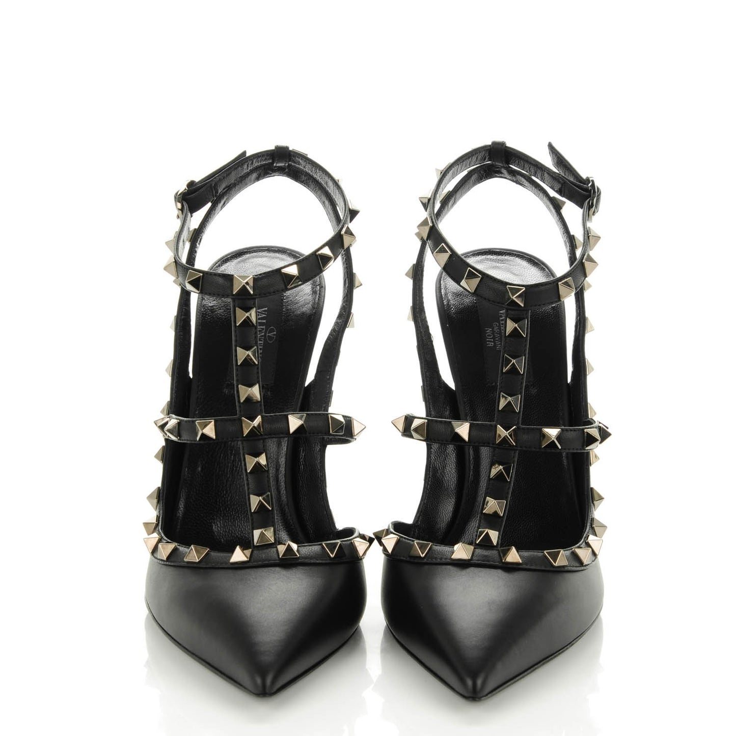 Nappa Rockstud Ankle Strap Pumps 41.5 Black