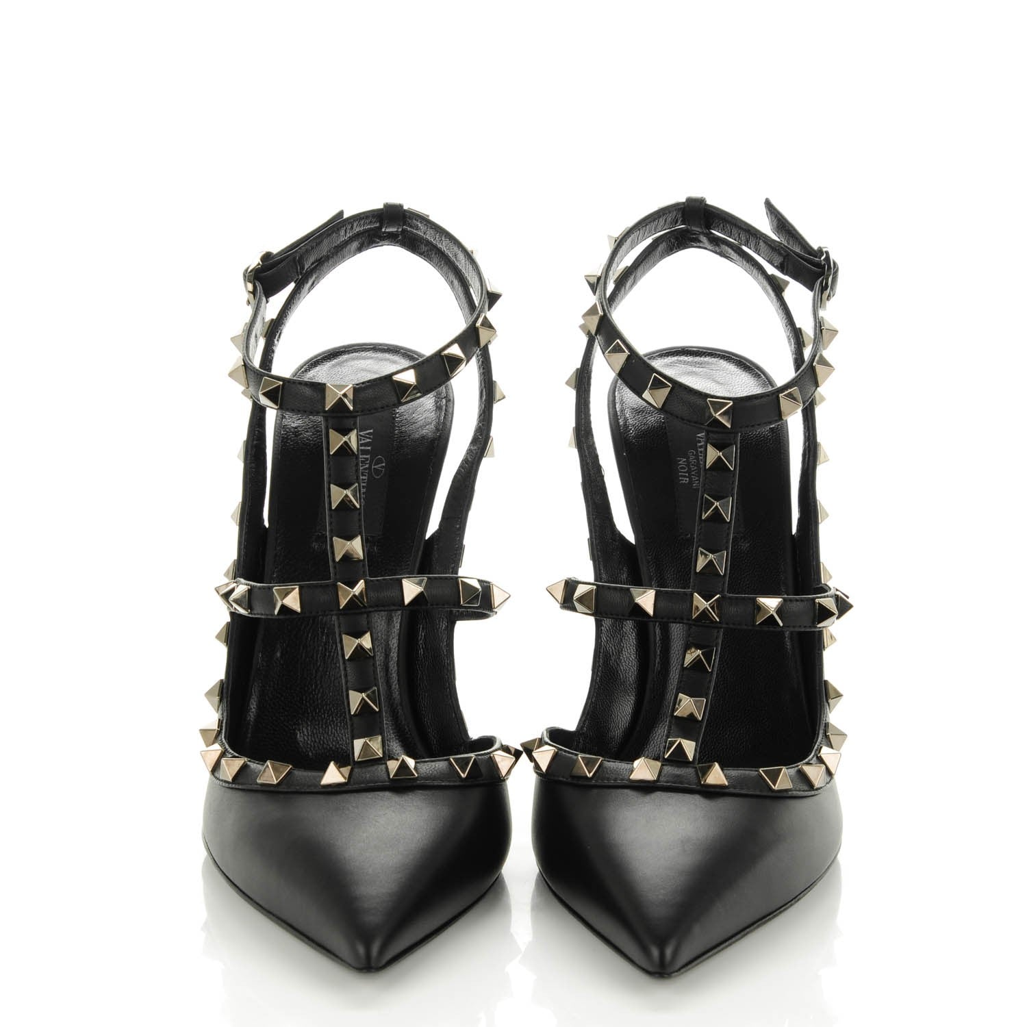 Valentino Garavani Nappa Rockstud Ankle Strap Pumps 41.5 Black 2 of 7