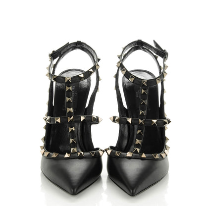 Valentino Garavani Nappa Rockstud Ankle Strap Pumps 41.5 Black 2 of 7