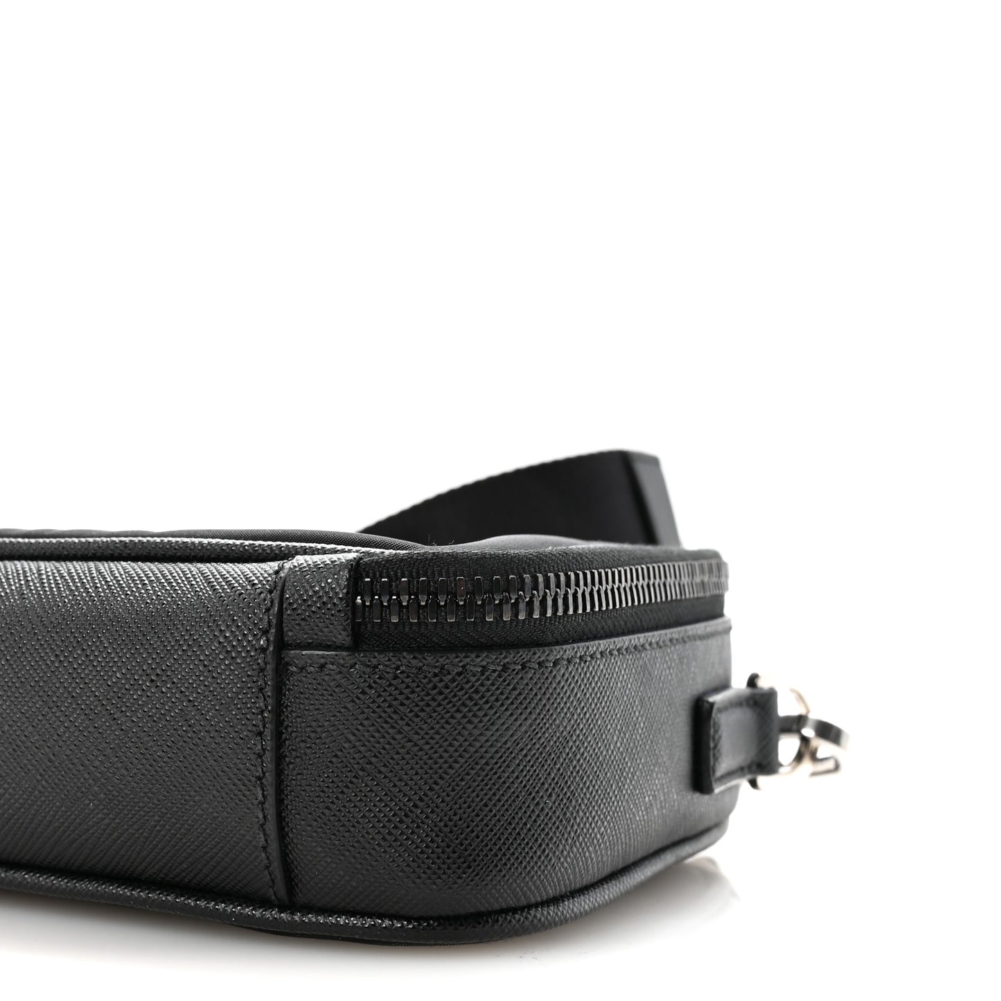 Re-Nylon Saffiano Travel Small Brique Crossbody Bag Black
