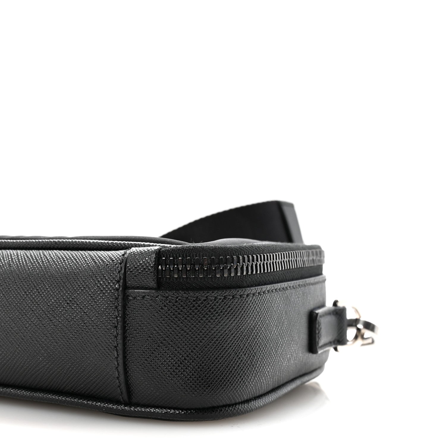 Prada Re-Nylon Saffiano Travel Small Brique Crossbody Bag Black 9 of 10