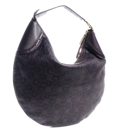 Gucci Leather Horsebit Embossed Glam Hobo Purple 3 of 8