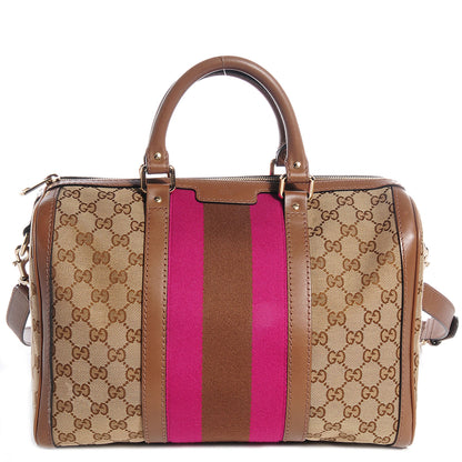 Gucci Monogram Vintage Web Medium Boston Maple Brown 1 of 9