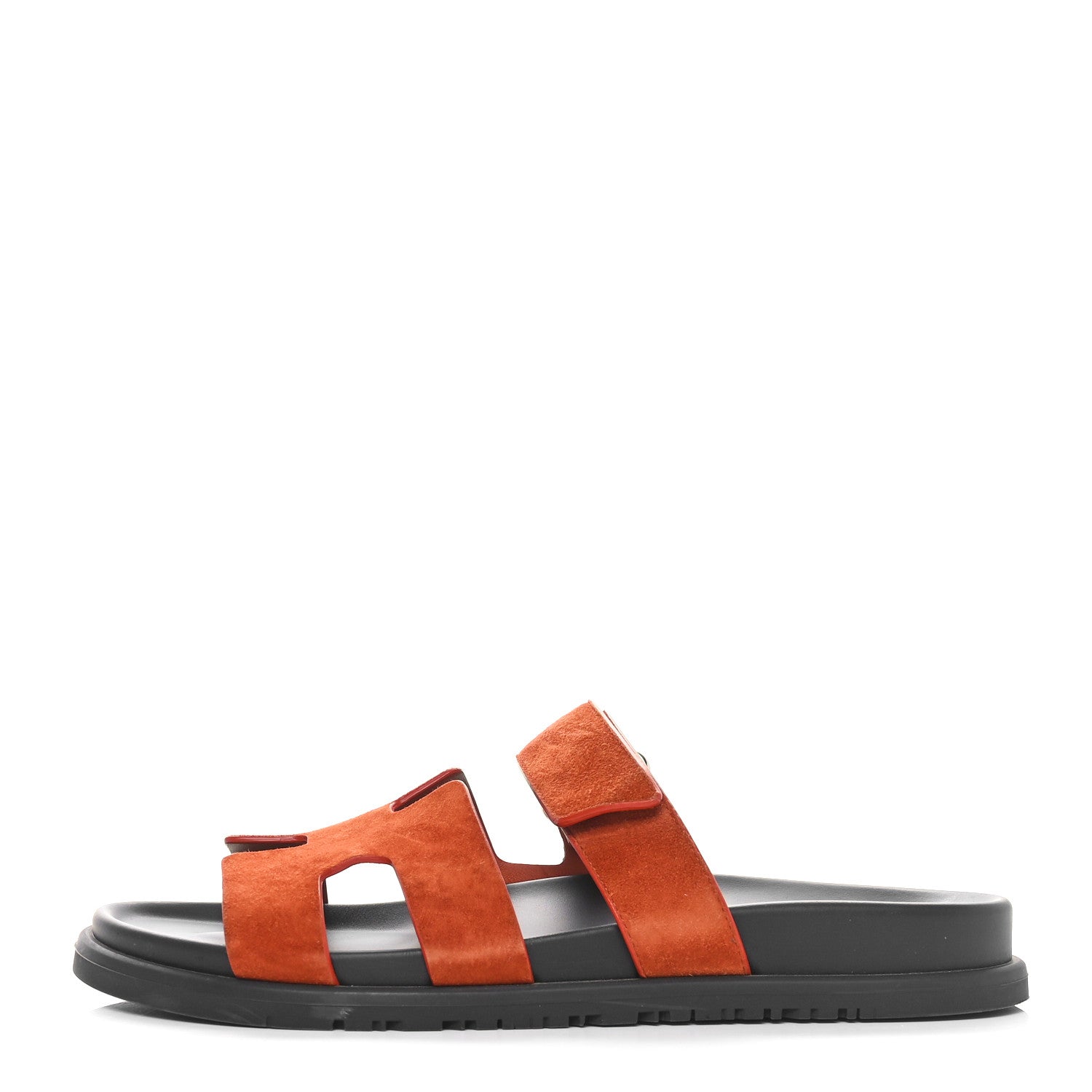 Hermes Suede Goatskin Womens Chypre Sandals 40 Orange Canyon 1 of 8