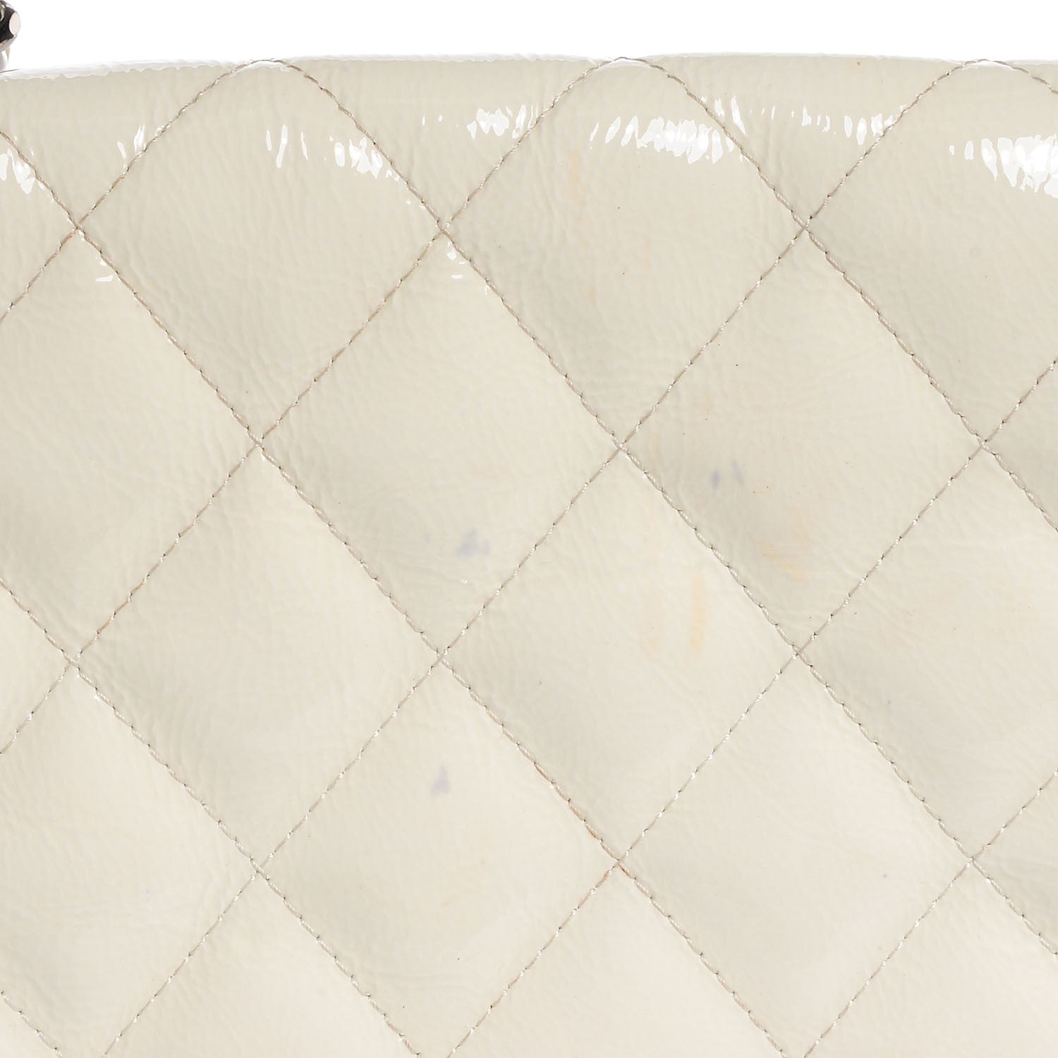 Chanel Distressed Patent Jumbo Single Flap White 10 of 11