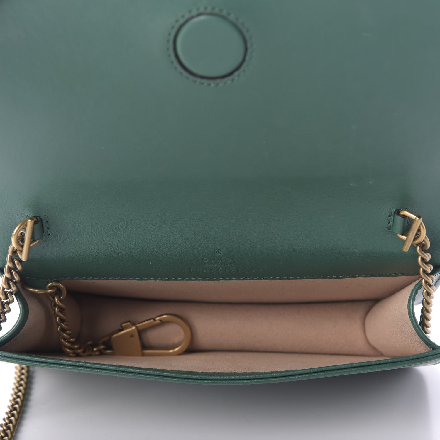 Gucci Calfskin Matelasse GG Marmont Mini Bag Emerald Green 5 of 9