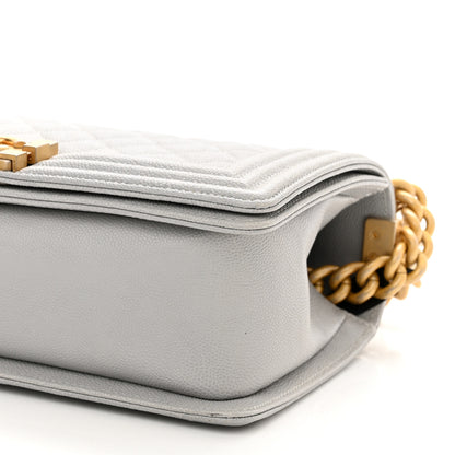 Chanel Caviar Quilted Medium Boy Flap Light Grey 10 of 10