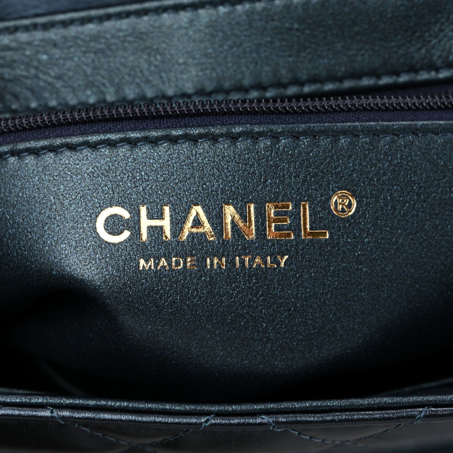 Chanel Metallic Aged Calfskin Quilted Nano Kelly Shopper Navy 6 of 11